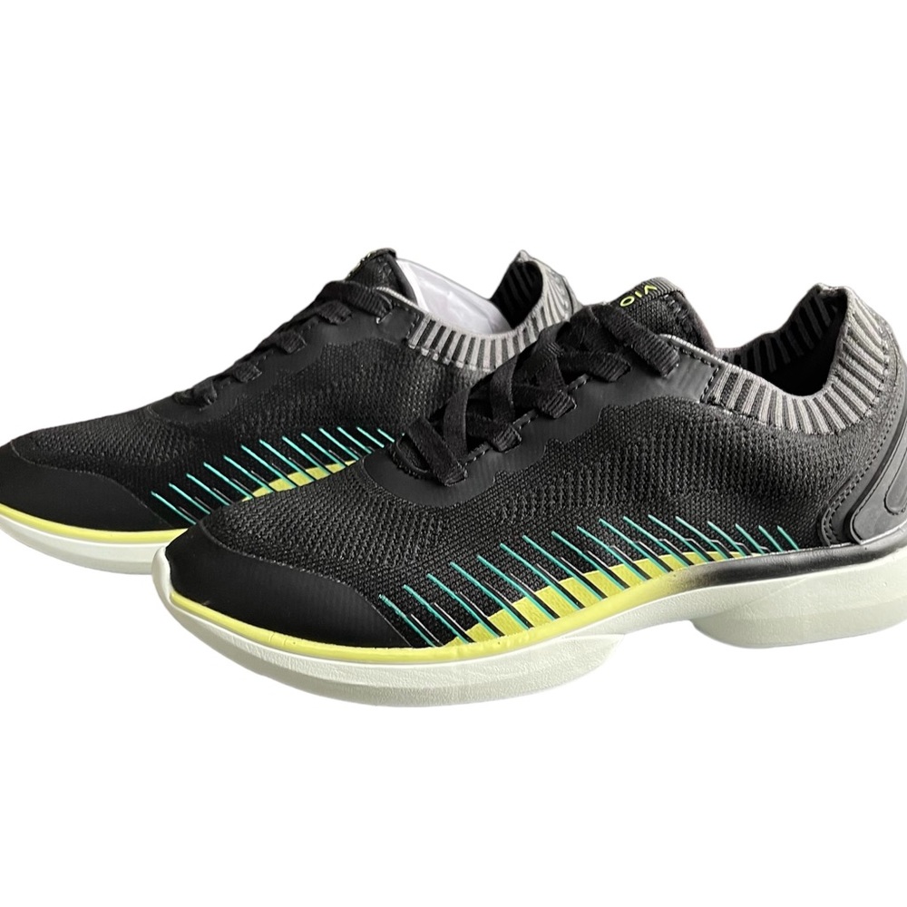 Vionic Women's Vortex Embolden Knit Sneaker Black / Pale Lime Size 5M NIB